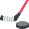 ice hockey stick and puck emoji