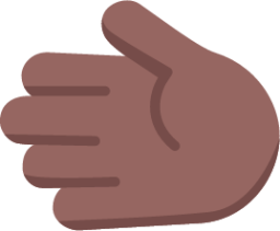 leftwards hand medium dark emoji