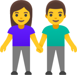 man and woman holding hands emoji