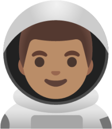 man astronaut: medium skin tone emoji