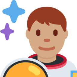 man astronaut: medium skin tone emoji