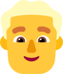 man blonde hair default emoji