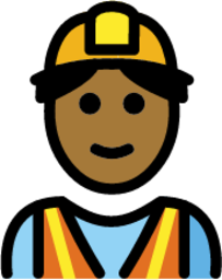 man construction worker: medium-dark skin tone emoji