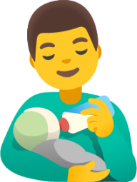 man feeding baby emoji