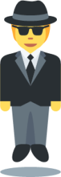 man in business suit levitating emoji