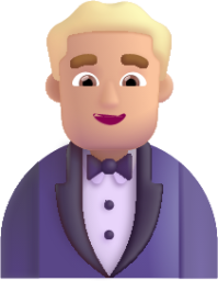 man in tuxedo medium light emoji