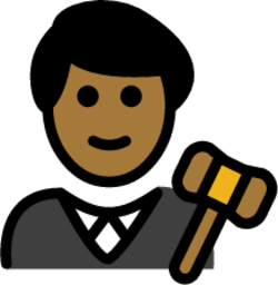 man judge: medium-dark skin tone emoji