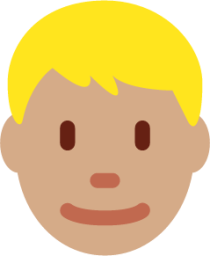 man: medium skin tone, blond hair emoji