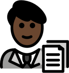 man office worker: dark skin tone emoji