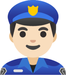 man police officer: light skin tone emoji