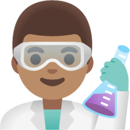 man scientist: medium skin tone emoji