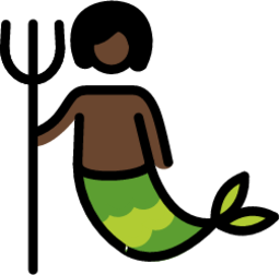 merperson: dark skin tone emoji