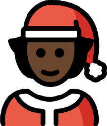 mx claus: dark skin tone emoji