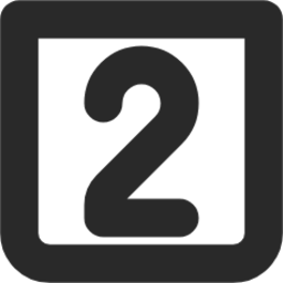 number 2 square icon