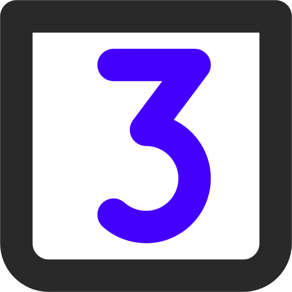 number 3 square icon