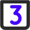 number 3 square icon