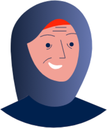 older person with head scarf illustration