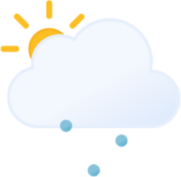 partly cloudy day hail icon