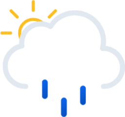 partly cloudy day rain icon