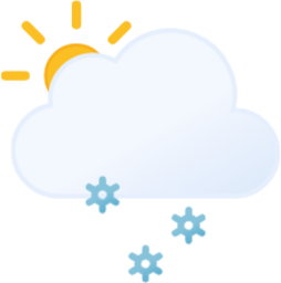 partly cloudy day snow icon