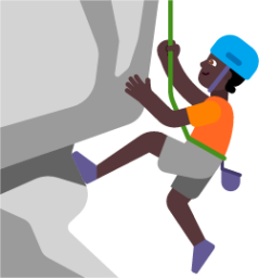 person climbing dark emoji