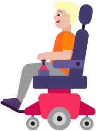 person in motorized wheelchair medium light emoji