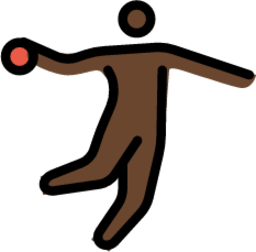 person playing handball: dark skin tone emoji