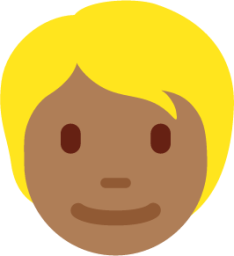 person with blond hair tone 4 emoji