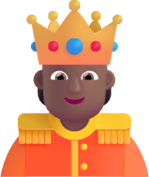 person with crown medium dark emoji