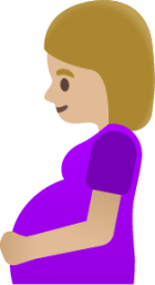 pregnant woman: medium-light skin tone emoji