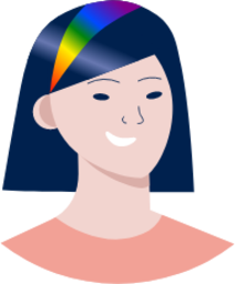 rainbow head accessory smiling illustration