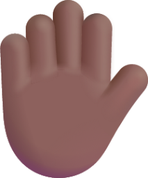 raised hand medium dark emoji