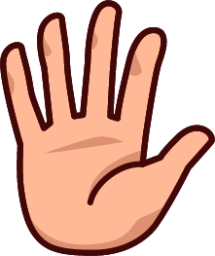 raised hand with fingers splayed (plain) emoji