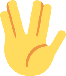 raised hand with part between middle and ring fingers emoji