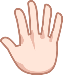 reversed raised hand with fingers splayed (white) emoji