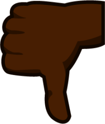 reversed thumbs down sign (black) emoji