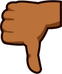 reversed thumbs down sign (brown) emoji