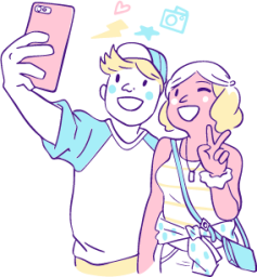 selfie cell phone mobile illustration