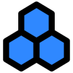 three hexagons icon