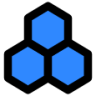 three hexagons icon