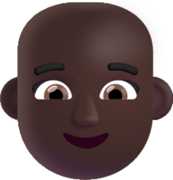 woman bald dark emoji