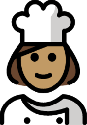 woman cook: medium skin tone emoji