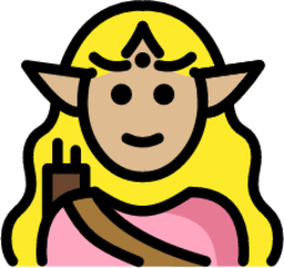 woman elf: medium-light skin tone emoji