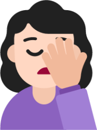 woman facepalming light emoji