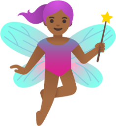 woman fairy: medium-dark skin tone emoji