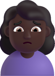 woman frowning dark emoji