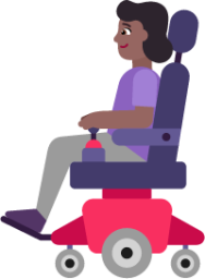 woman in motorized wheelchair medium dark emoji