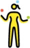 woman juggling emoji