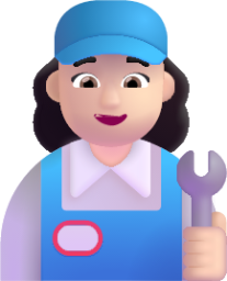 woman mechanic light emoji