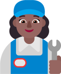 woman mechanic medium dark emoji